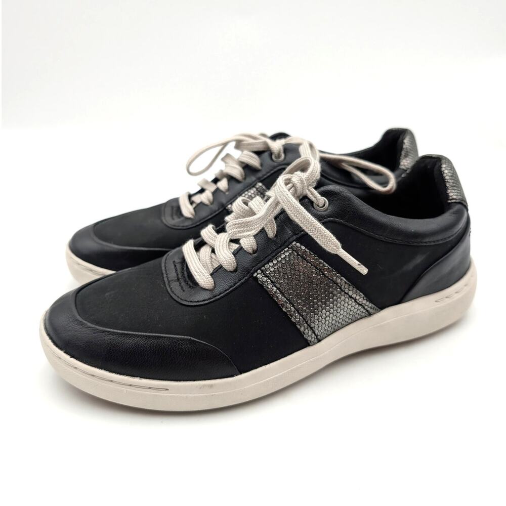 Clarks Nalle Fern Lace-Up Sneaker Shoes Round To Women's Black Size US7 EU37.5